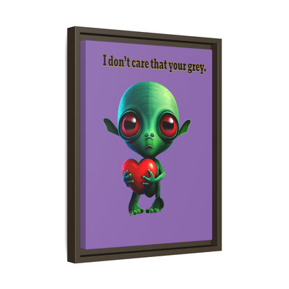 I don't care that your grey - framed canvas art (light purple)