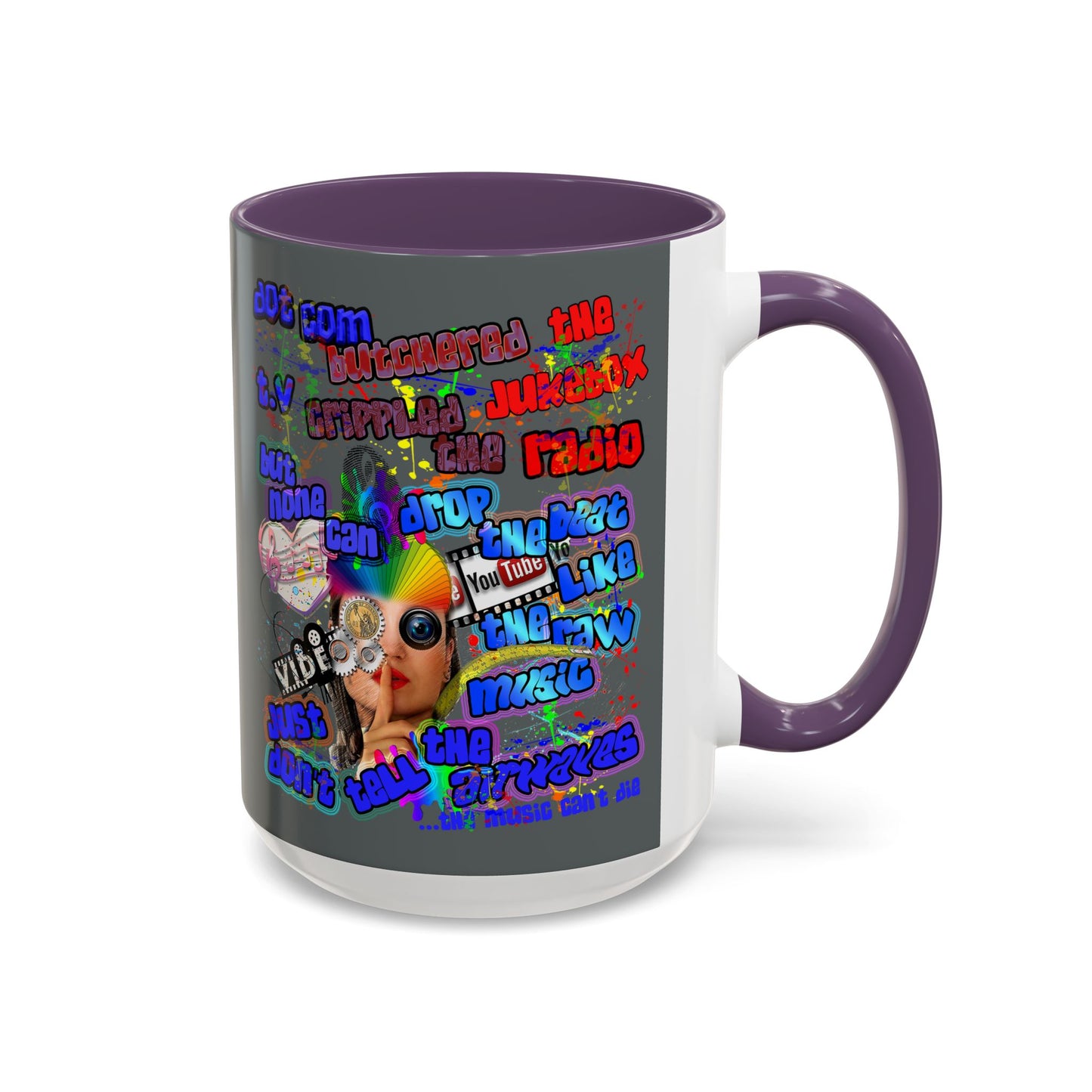 drop the beat - Accent Mug (dark grey)