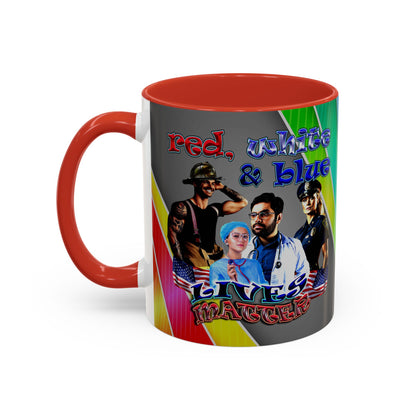 rw&b lives matter - Accent Mug (rainbow split)