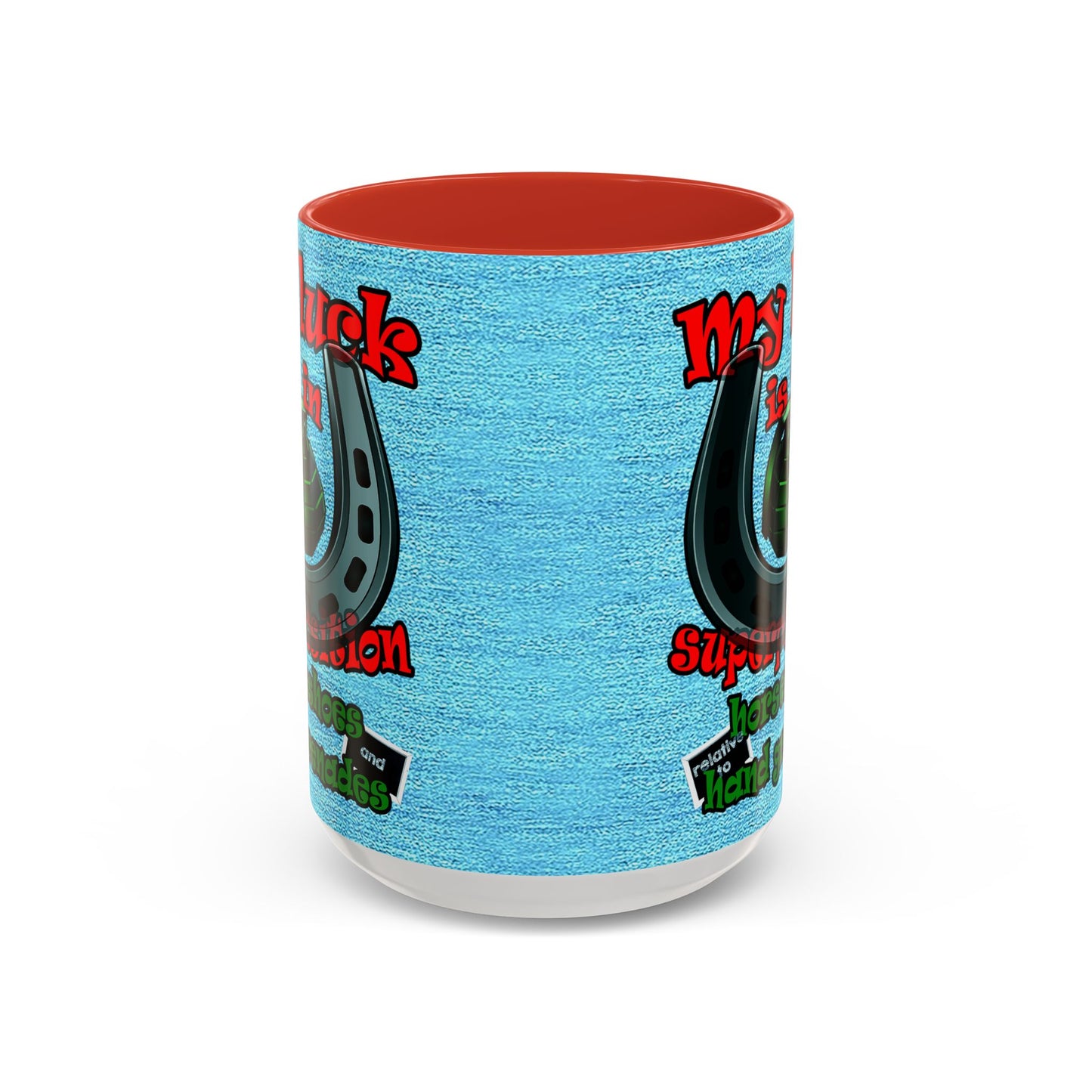 my luck - Accent Mug (faded dark blue)