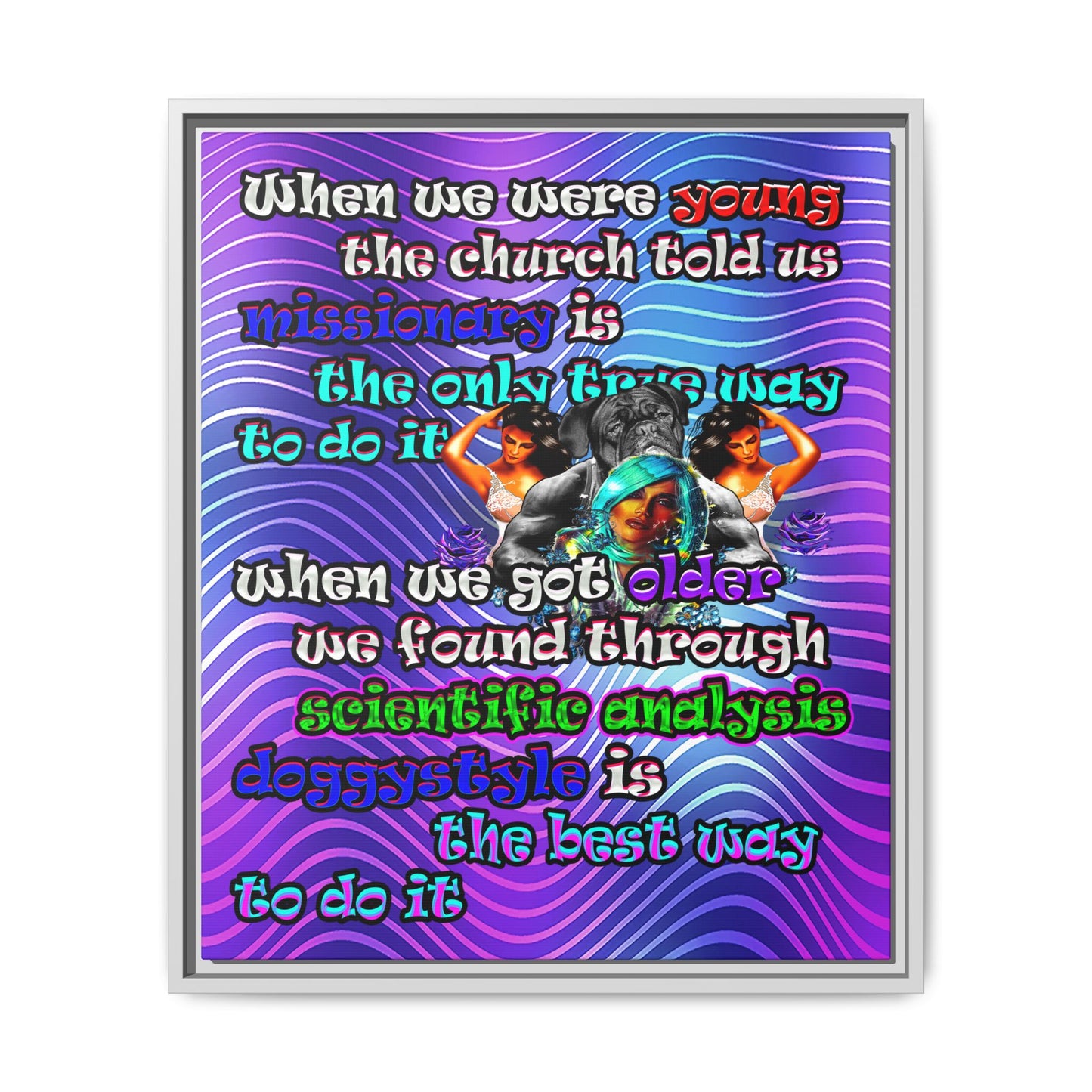 doggystyle - framed canvas art (purple wave)