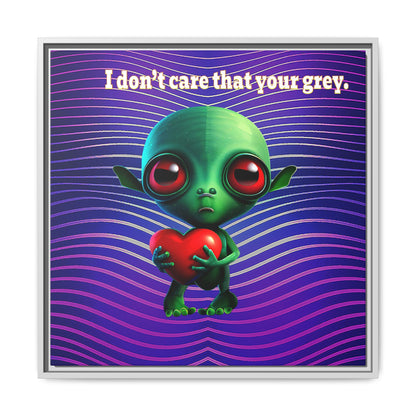 I don't care that your grey - framed canvas art (purple wave)