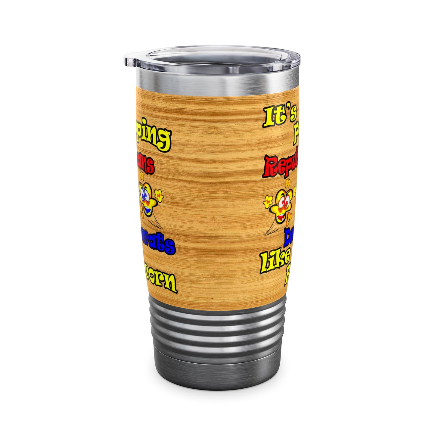 popping like popcorn - Ringneck Tumbler, 20oz (butterscotch wood finish)