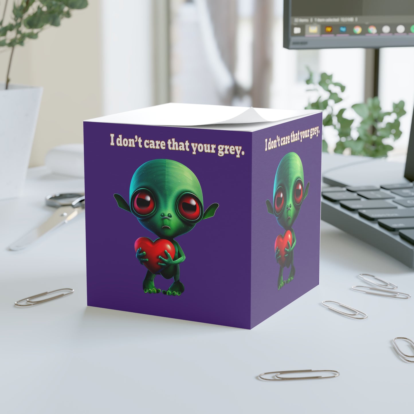 I don't care that your grey - note cube (purple)