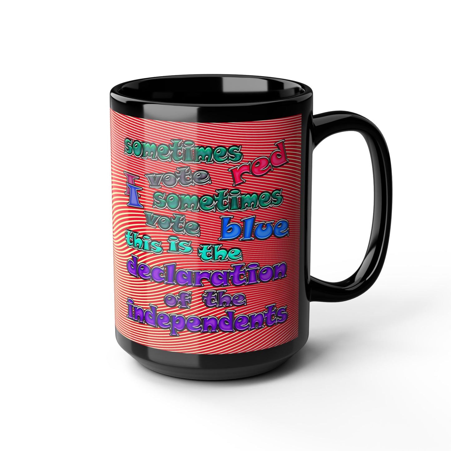 declaration of the independents - Black Mug (yellow-orange wave)