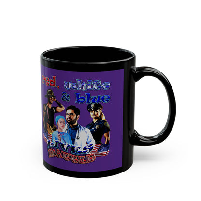 rw&b lives matter - Black Mug (purple)