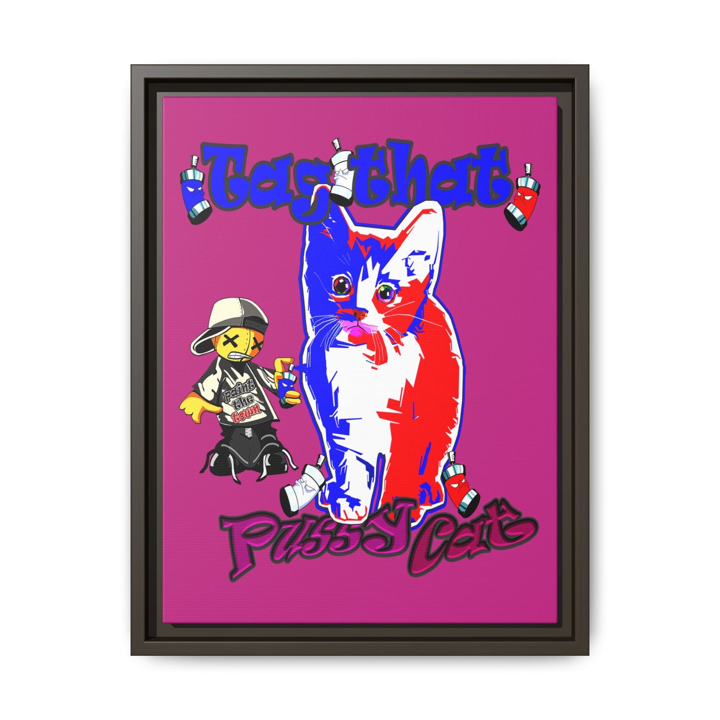 tag that - framed canvas art (pink)