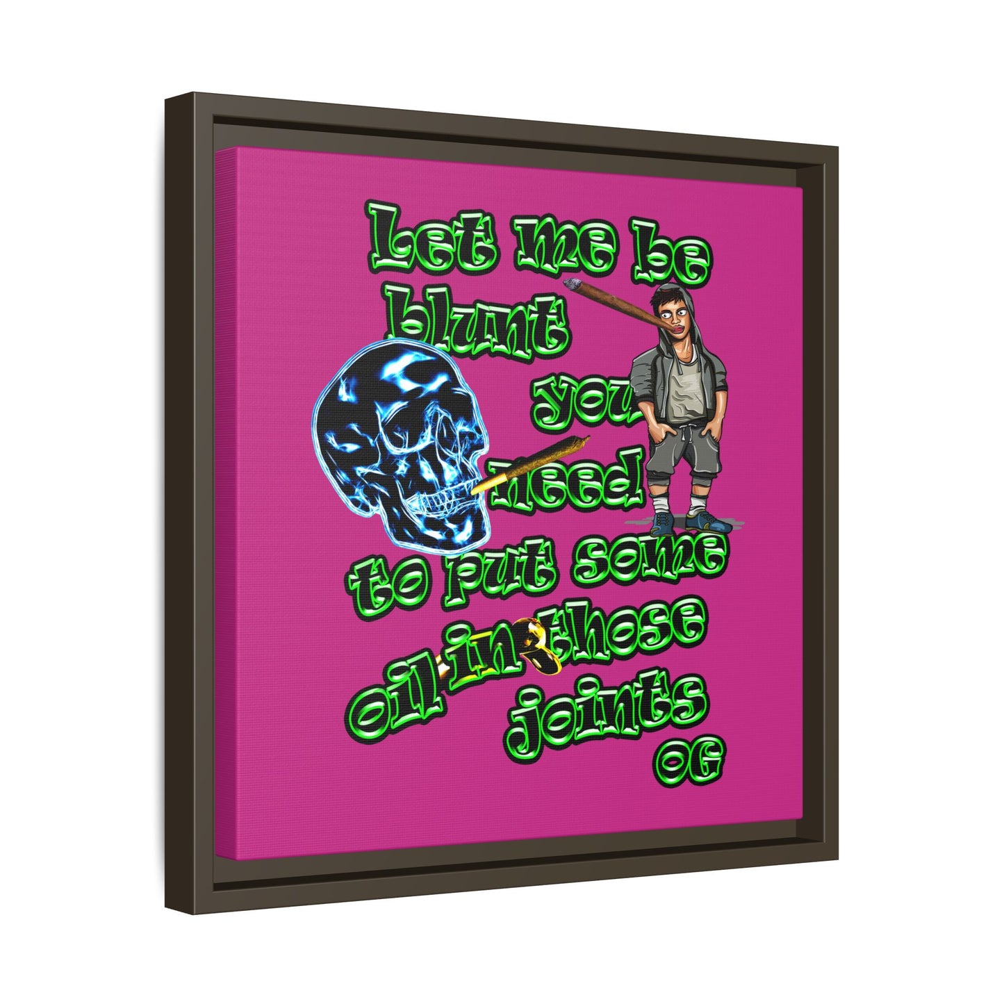 og - framed canvas art (pink)