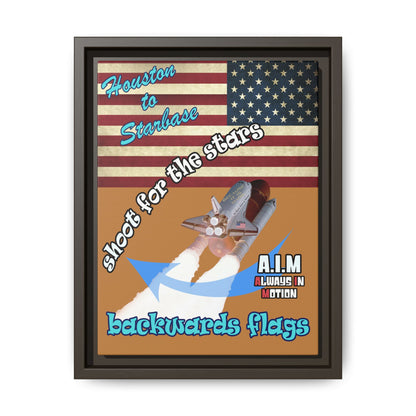 shoot for the stars - framed canvas art (light brown)