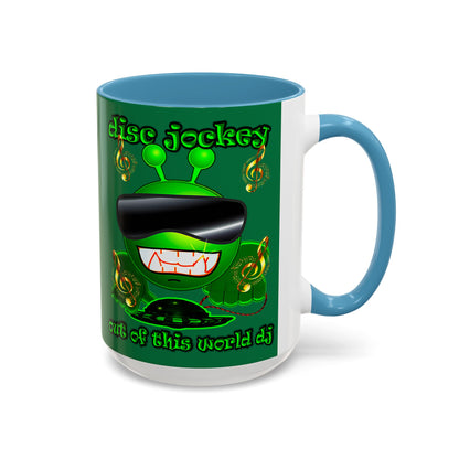 disc jockey - Accent Mug (dark green)