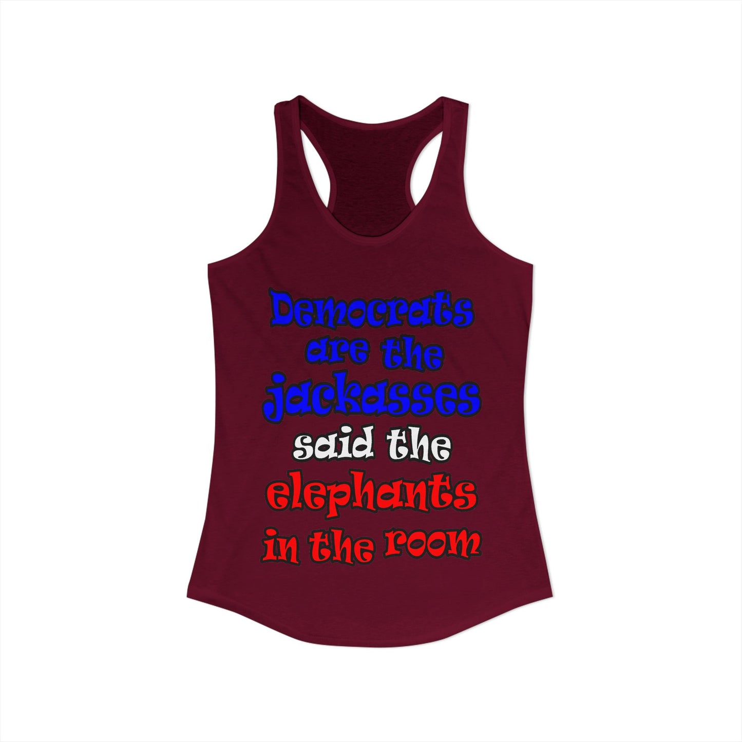 donkeys and elephants - Women's Ideal Racerback Tank