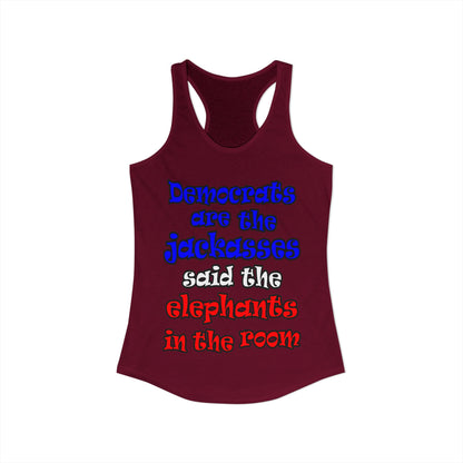 donkeys and elephants - Women's Ideal Racerback Tank