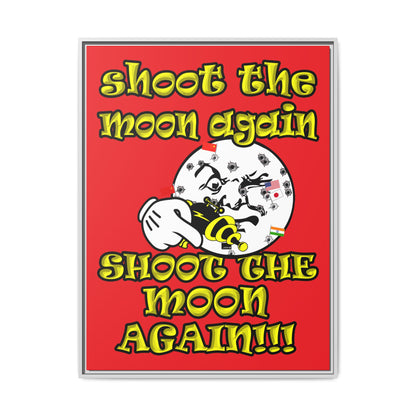 shoot the moon again - framed canvas art (red)
