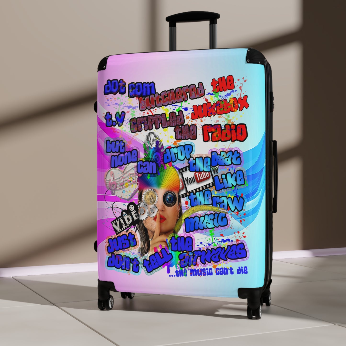 drop the beat - Suitcase (light blue-pink wave)