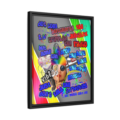 drop the beat - framed canvas art (rainbow split)