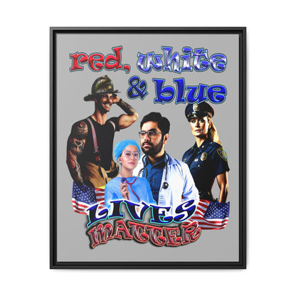 rw&b lives matter - framed canvas art (light grey)