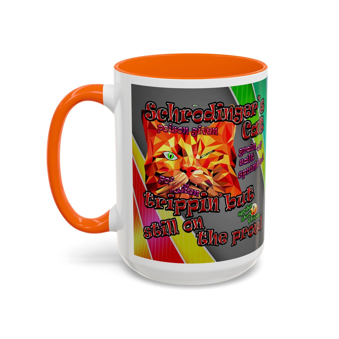 schrodinger's cat - Accent Mug (rainbow split)