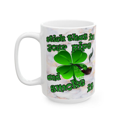 celtics logo - White Mug (white marble)