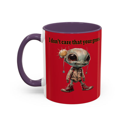 I don't care that your grey - Accent Mug (dark red)