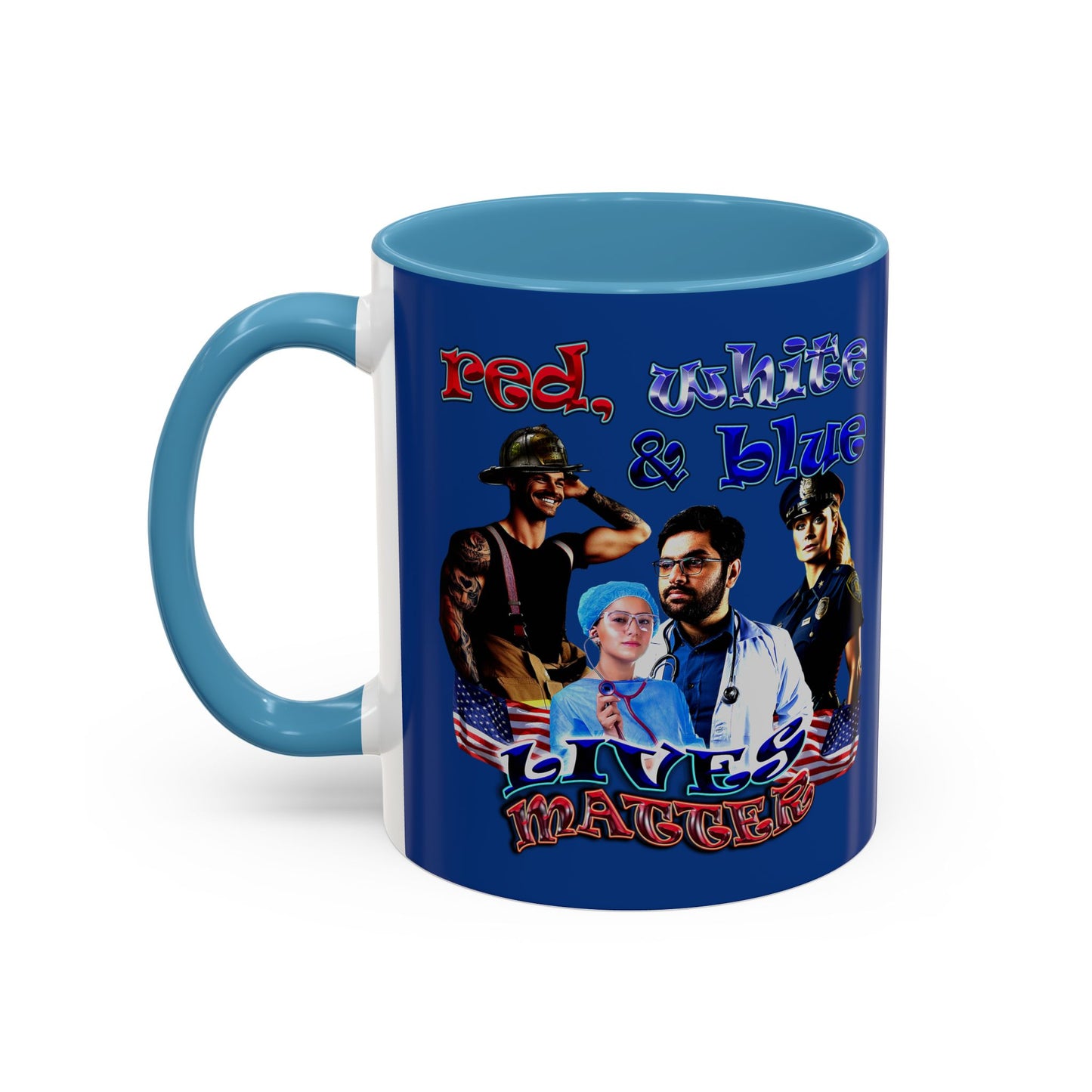 rw&b lives matter - Accent Mug (dark blue)