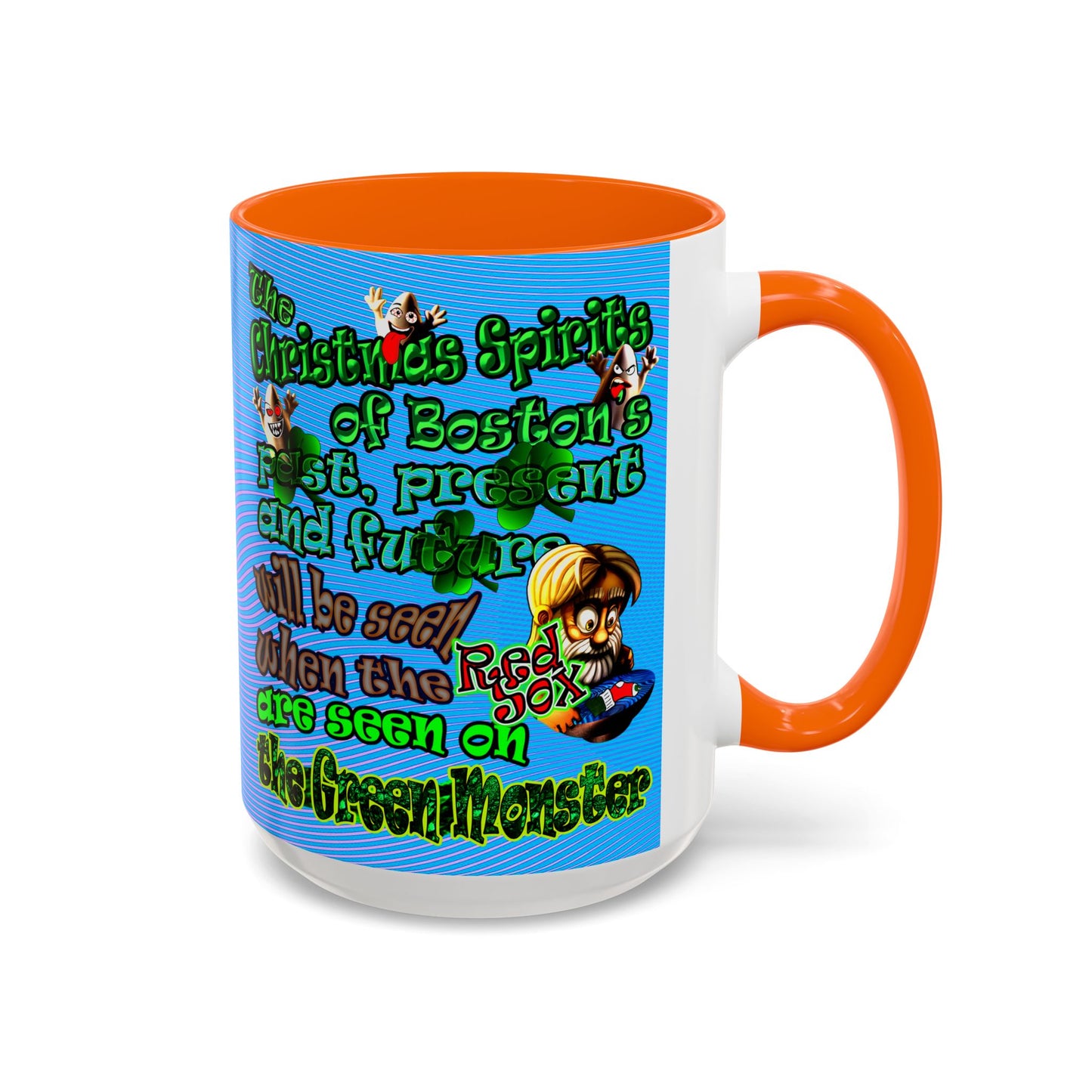 christmas spirits of boston - Accent Mug (light blue-purple wave)