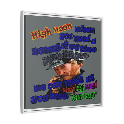 high noon - framed canvas art (dark grey)