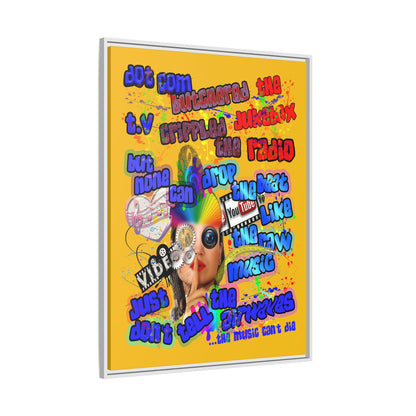 drop the beat - framed canvas art (yellow)