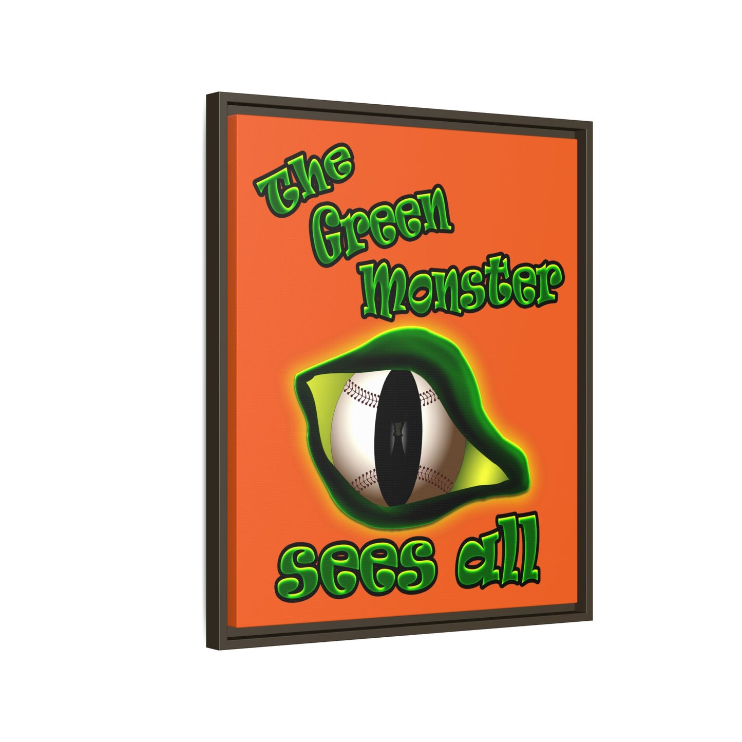 green monster - framed canvas art (orange)