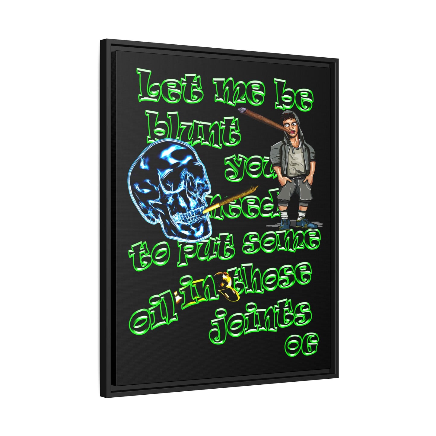 og - framed canvas art (black)
