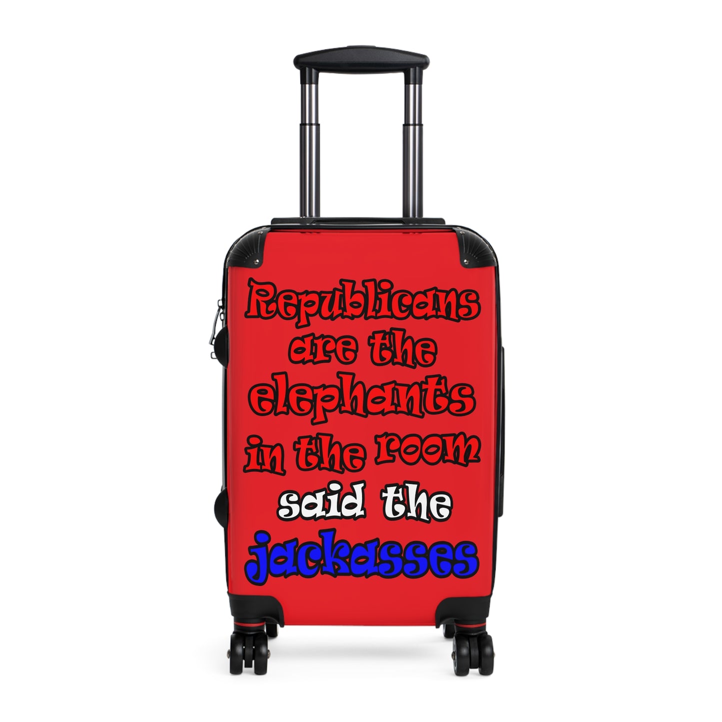 donkeys and elephants - Suitcase (red)