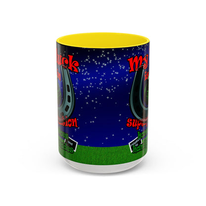 my luck - Accent Mug ('snoops' background)