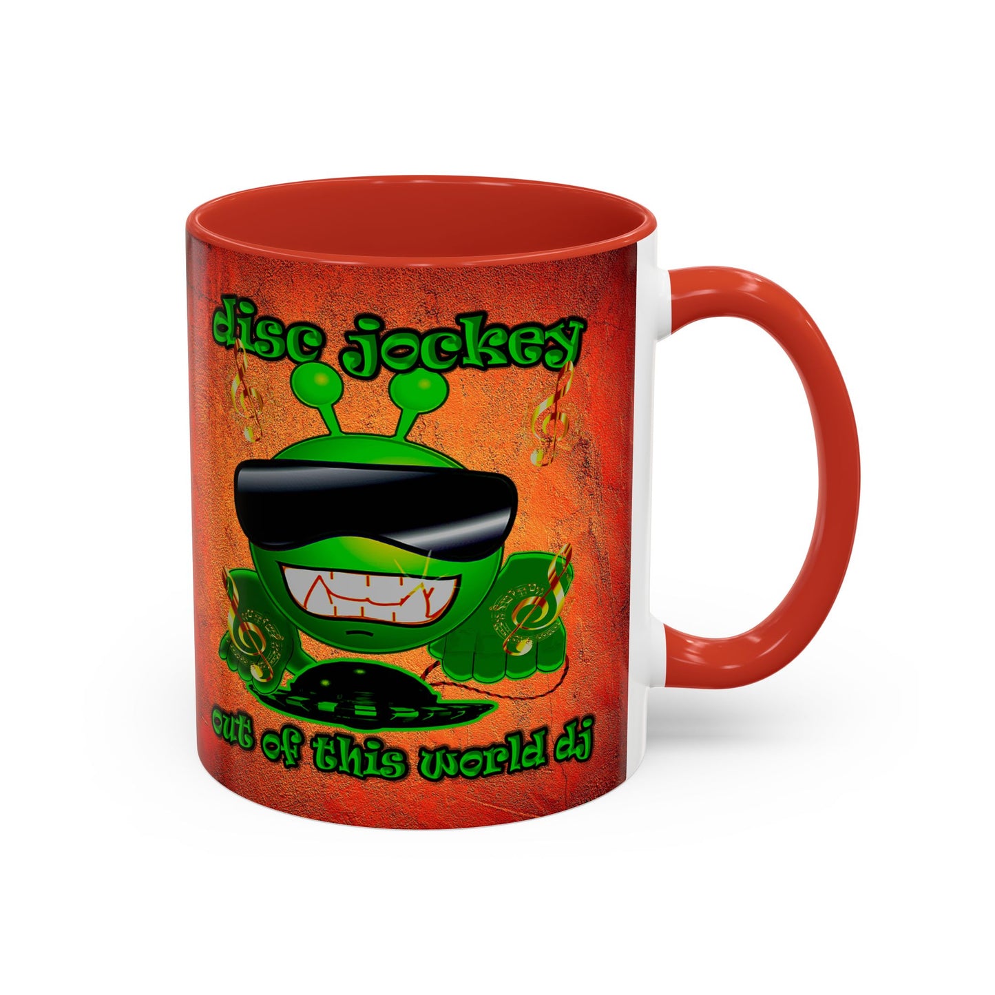 disc jockey - Accent Mug (burnt orange)