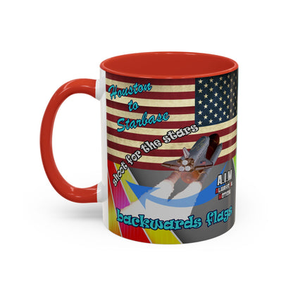 shoot for the stars - Accent Mug (rainbow split)