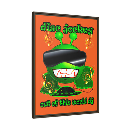 disc jockey - framed canvas art (orange)