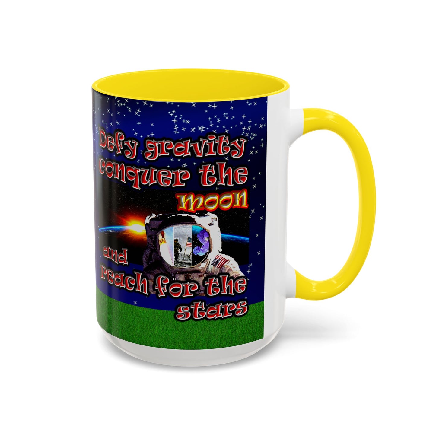defy conquer reach - Accent Mug ('snoops' background)