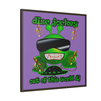 disc jockey - framed canvas art (light purple)