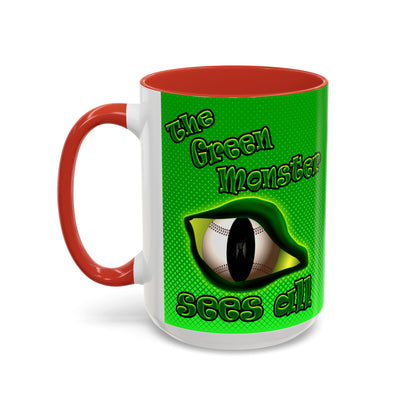 green monster - Accent Mug (logo green)