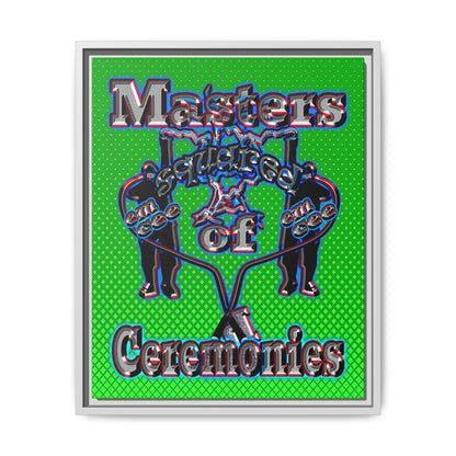 em cee squared - framed canvas art (logo green)