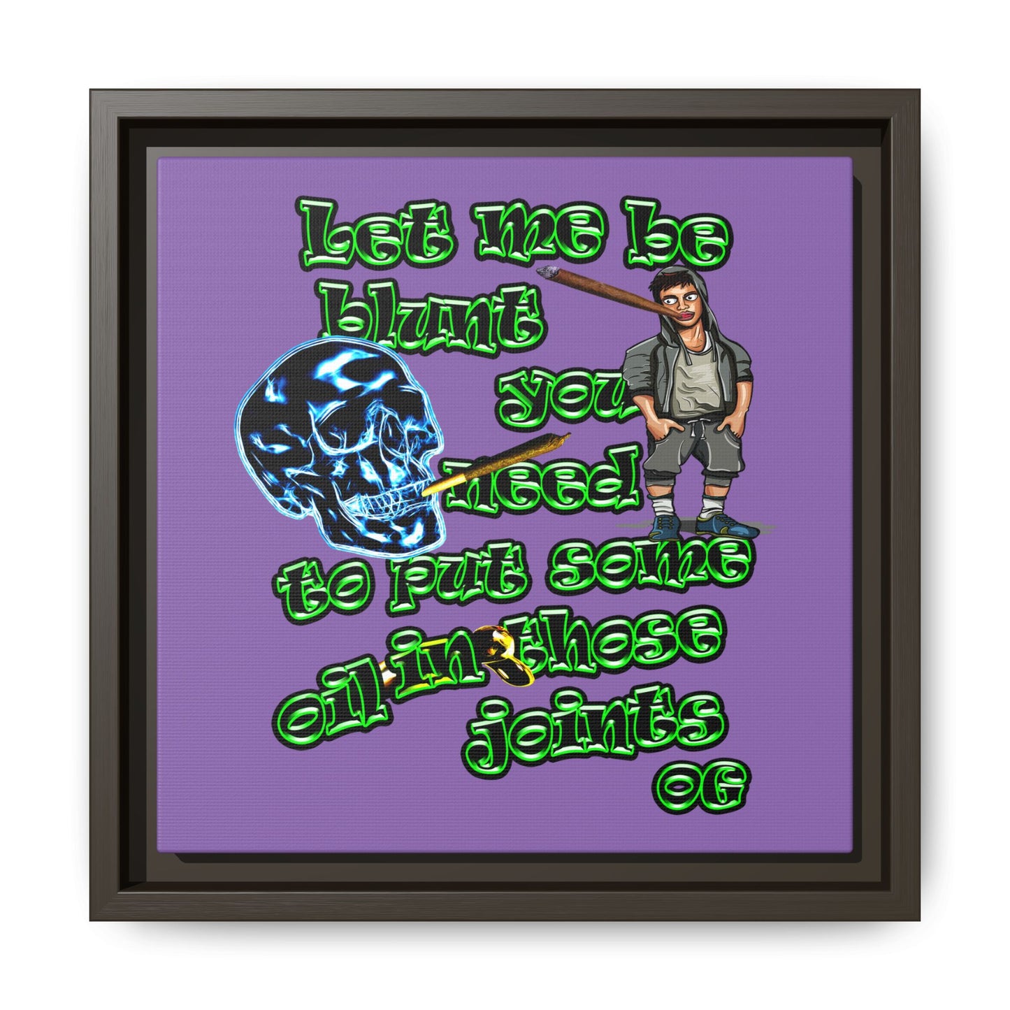 og - framed canvas art (light purple)