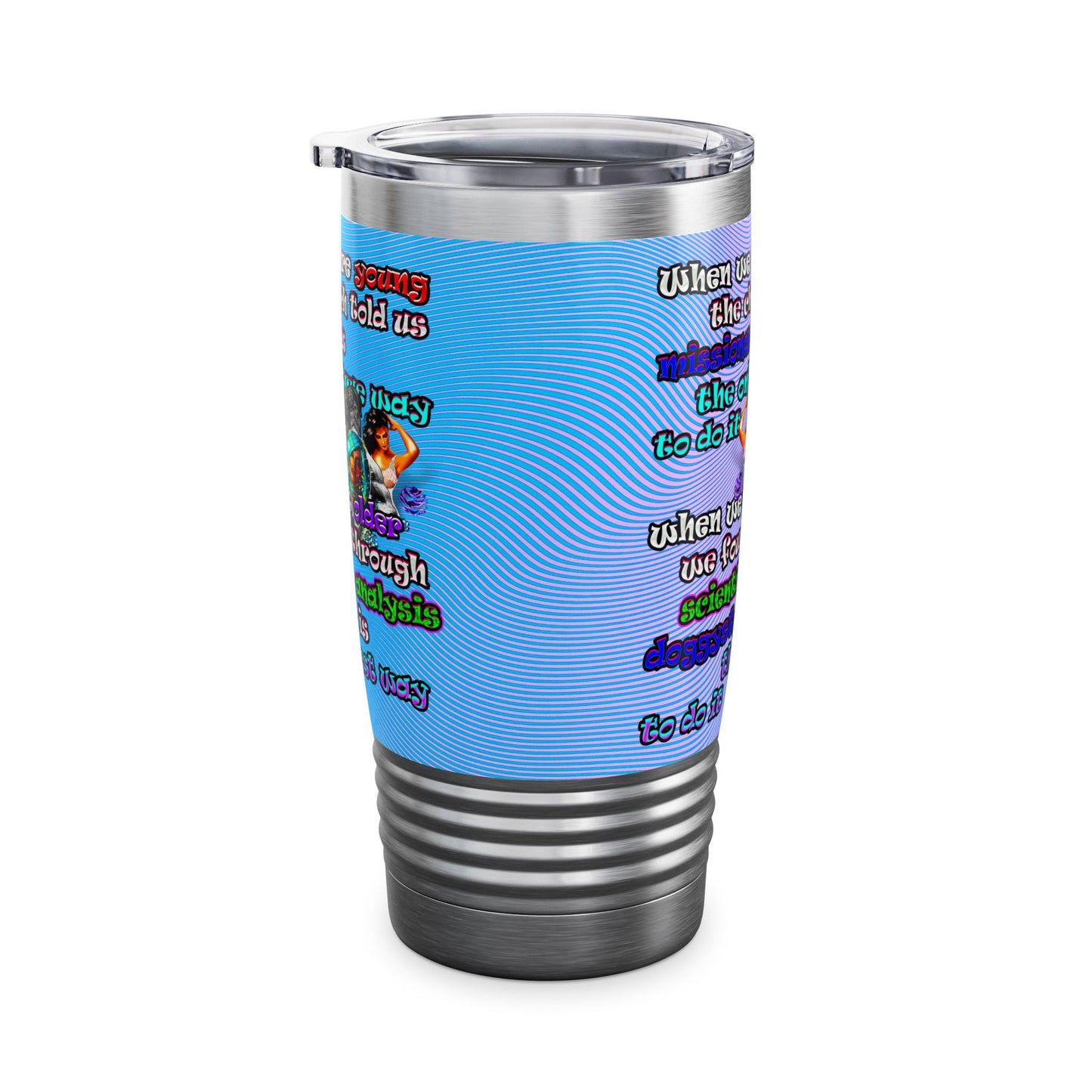 doggystyle - Ringneck Tumbler, 20oz (light blue-purple wave)