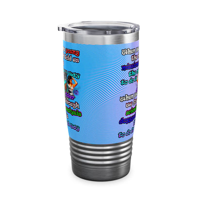 doggystyle - Ringneck Tumbler, 20oz (light blue-purple wave)