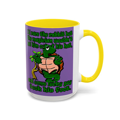 turtle race - Accent Mug (light purple)