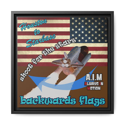shoot for the stars - framed canvas art (brown)