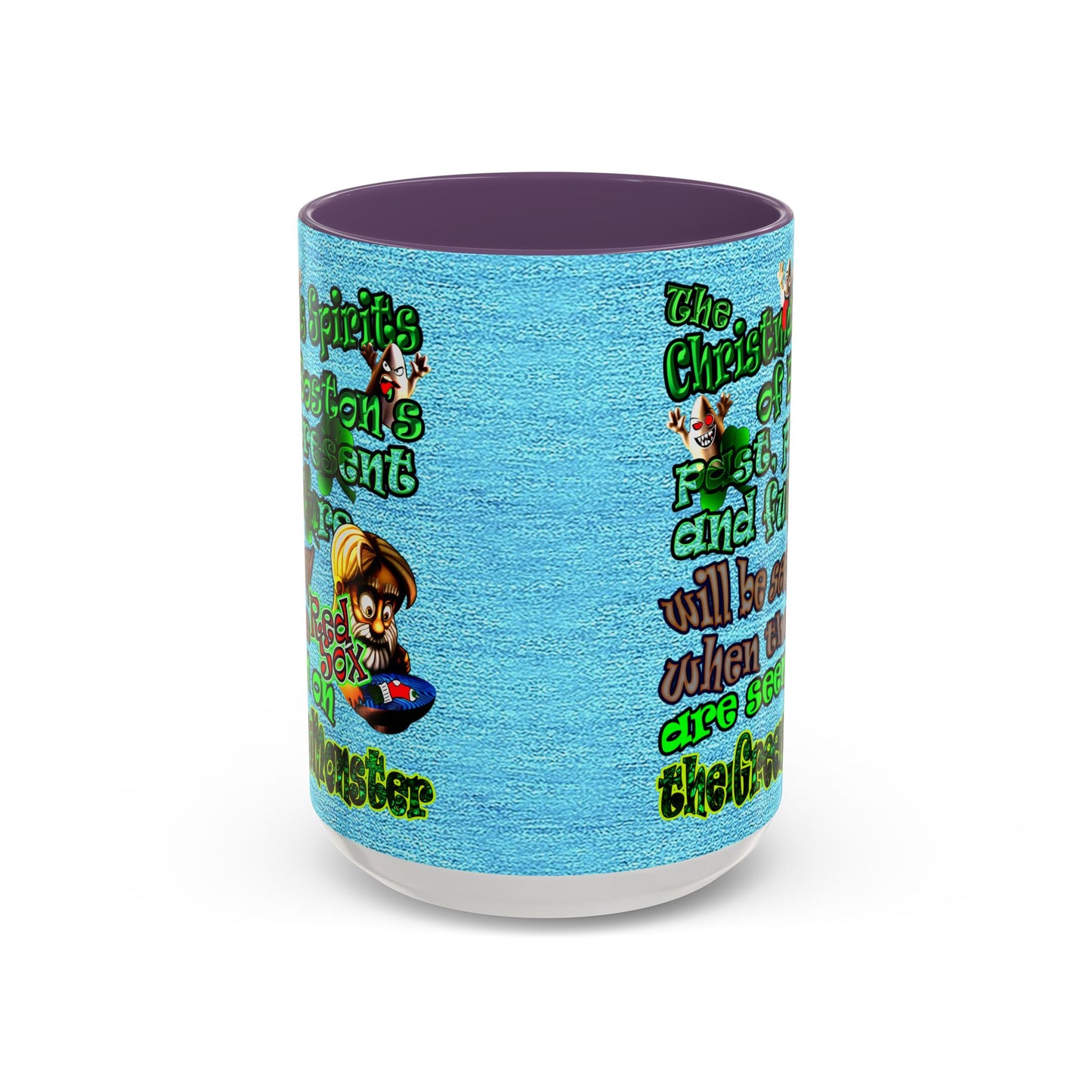christmas spirits of boston - Accent Mug (faded blue)
