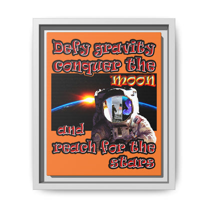 defy conquer reach - framed canvas art (crusta)