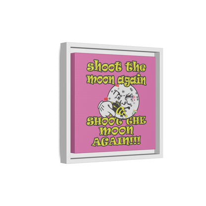shoot the moon again - framed canvas art (light pink)