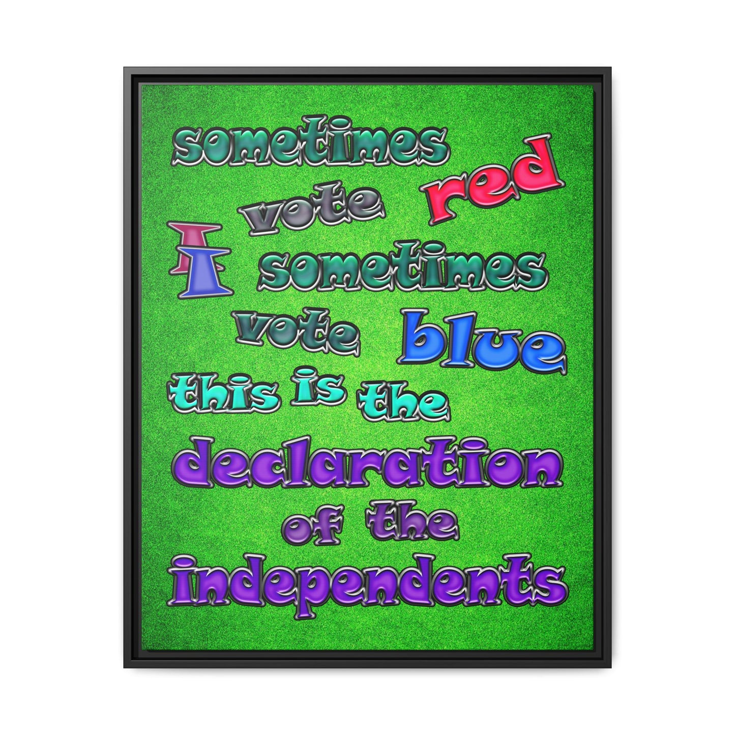 declaration of the independents - framed canvas art (green turf)