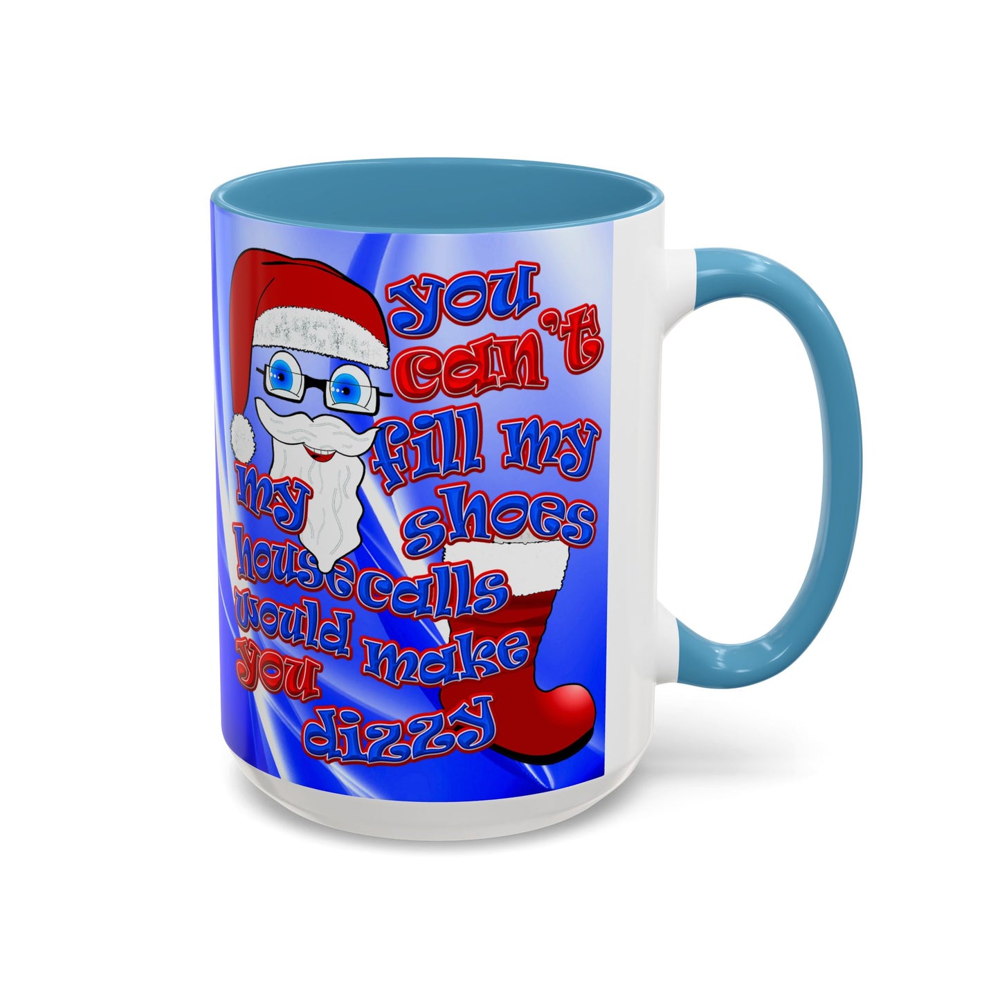 santa's shoes - Accent Mug (blue-white wave)
