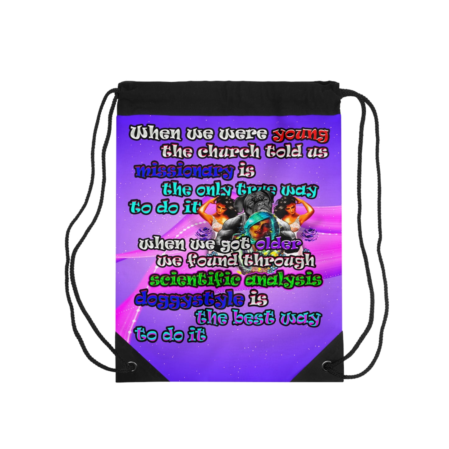 doggystyle - Drawstring Bag (purple-pink wave)