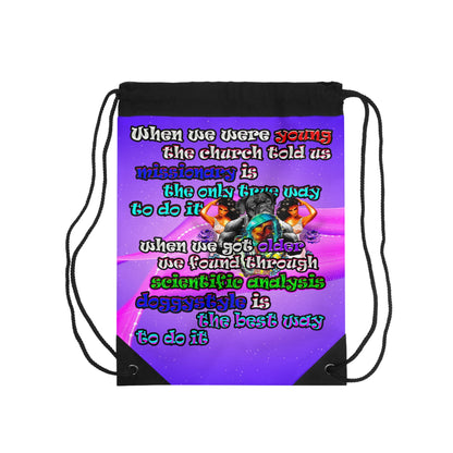 doggystyle - Drawstring Bag (purple-pink wave)